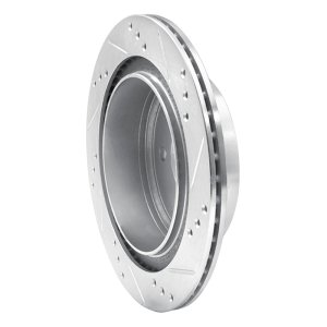 Infiniti M45 Brake Rotor (1) - Rear Left - R1 Concepts - Drilled & Slotted - Silver - `02-`06